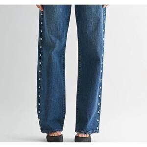 NEW JBD. low rise studded baggy jean in dark denim